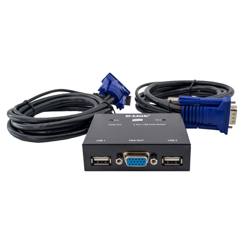 سوییچ 2 پورت USB KVM دی-لینک مدل KVM-222