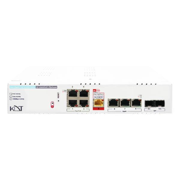 سوئیچ شبکه PoE و SFP کی دی تی مدل KP-0406H4SLMT