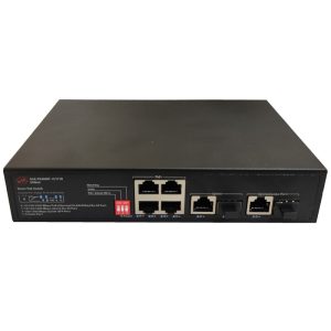 سوئیچ شبکه 4 پورت PoE گیگ اِس اِی ایی مدل SAE-PE4600F-1C1F1R